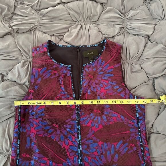 J. Crew Midnight Floral Jacquard Shift Dress Size 2 - Picture 6 of 8